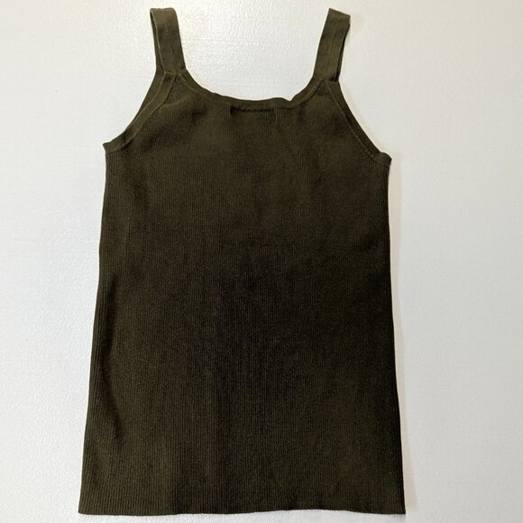 Michael Kors Size Small Dark Olive Tank Top - Picture 2 of 9